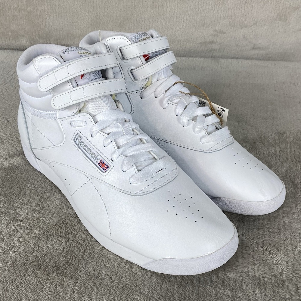 Reebok Freestyle Hi Womens Sneakers Size 10 White Leather Retro NEW